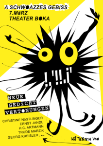Webflyer für das Konzert von A Schwoazzes Gebiss im Theater Boka vom 7.März 2026